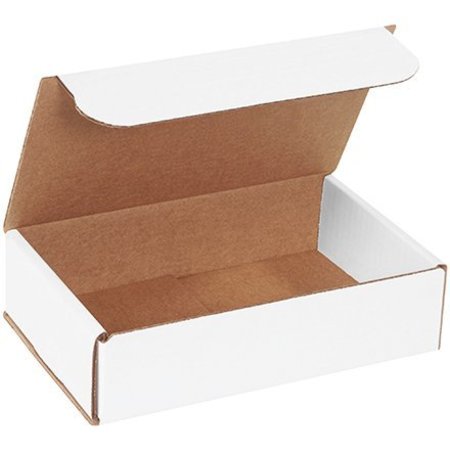 BOX PACKAGING Corrugated Mailers, 8"L x 5"W x 2"H, White M852